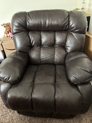 SALE! $20 OFF! OVERSIZED Rocker Recliner Brown Bonded Pebble Leather NWOT