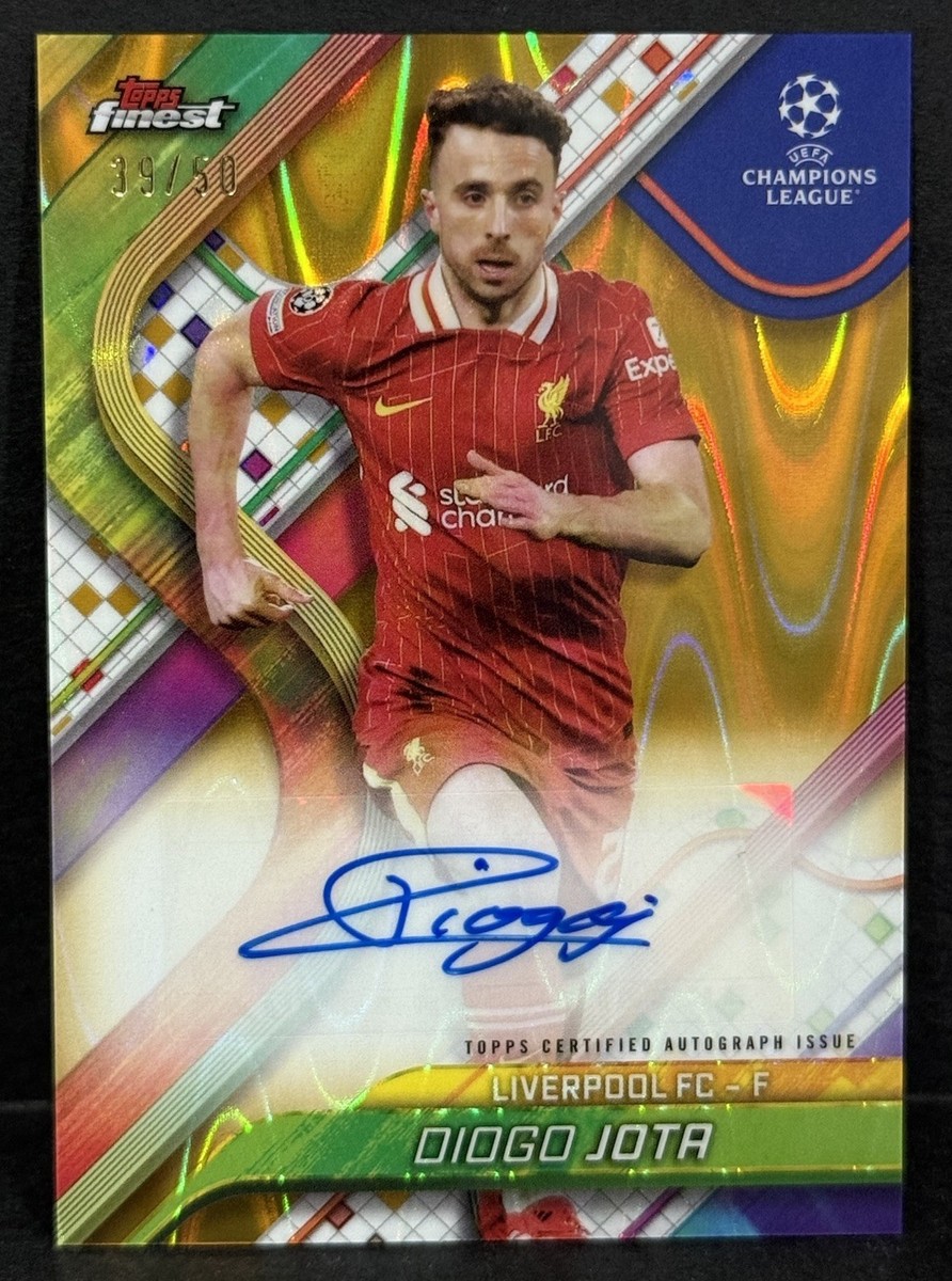 2024-25 Topps Finest UCC Liverpool Diogo Jota Auto Gold Lava