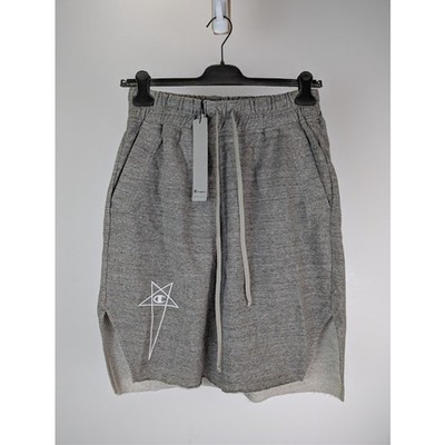 リックオウエンス　チャンピオン　ポッズ Rick Owens x Champion Knitted Beveled Pods Shorts in Grey Melange