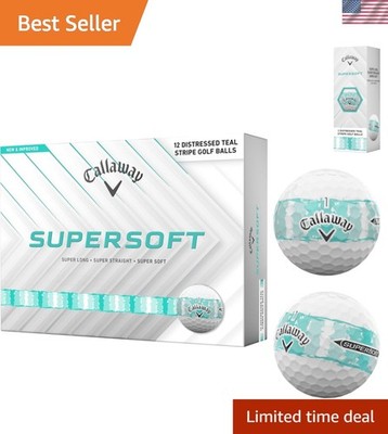 Fun and Functional 2025 Golf Supersoft Balls - 12 Distressed Stripe Teal Pack