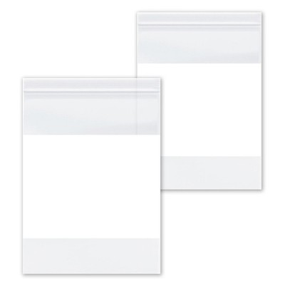 1000 Pcs 4'' x 8'' 2 Mil Re-closable Bags Writeable White Block Water-Resistant
