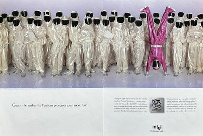 1997 INTEL PENTIUM Guess Who Makes Pentium Processor More Fun? 3Page PRINT Ad