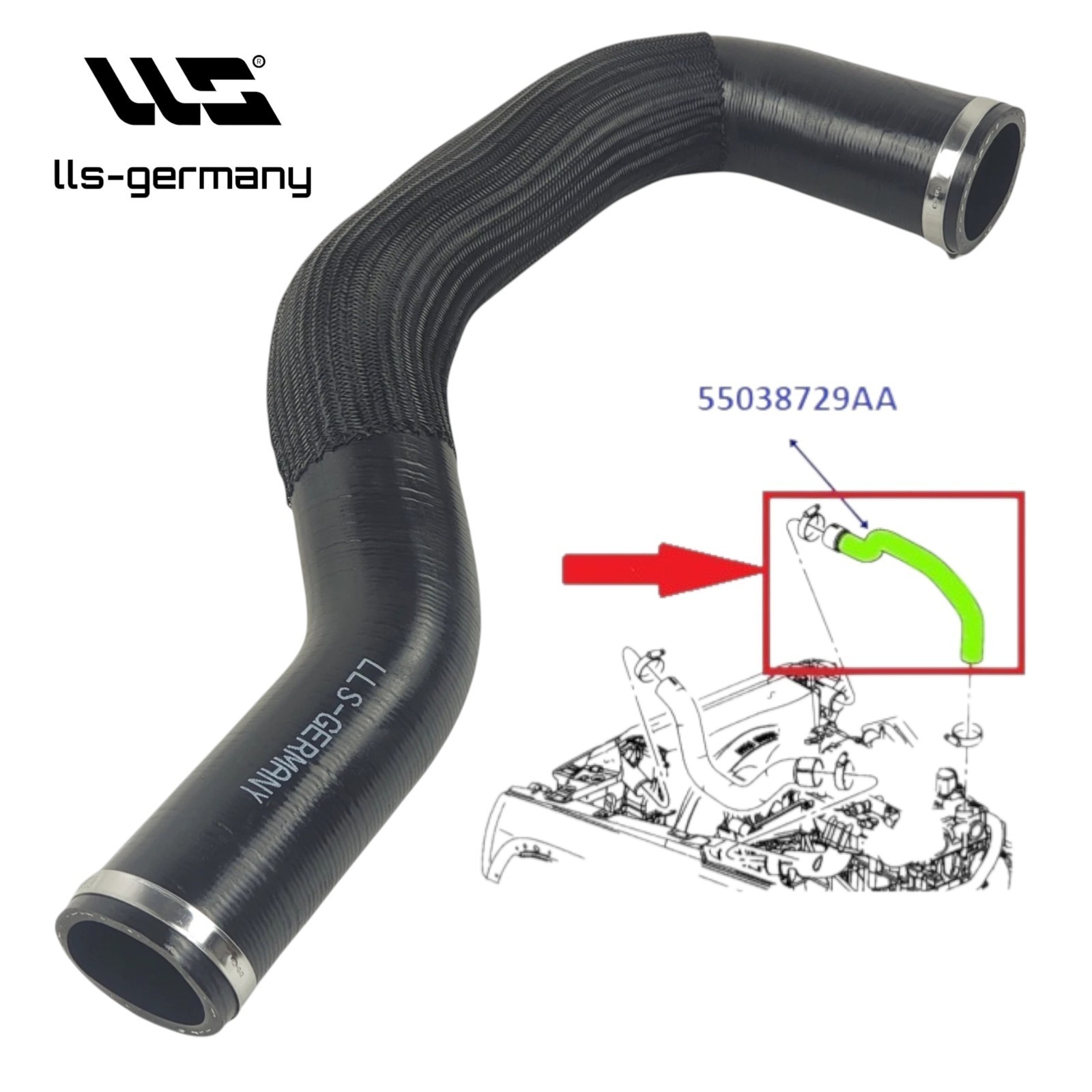 Turbo Hose For JEEP CHEROKEE 2.5 CRD 2.8 CRD 4x4 55038729AA Intercooler Hose