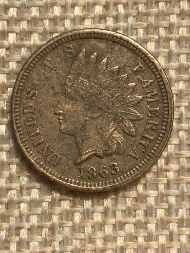 1863 Indian Head Cent Extremely Fine XF+