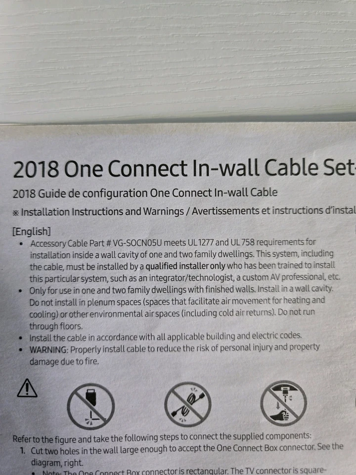 SAMSUNG In Wall Cable Kit VG-SOCN05U/ZA 16.4ft BN39-02395A For 2018 model TV - Image 4 of 4