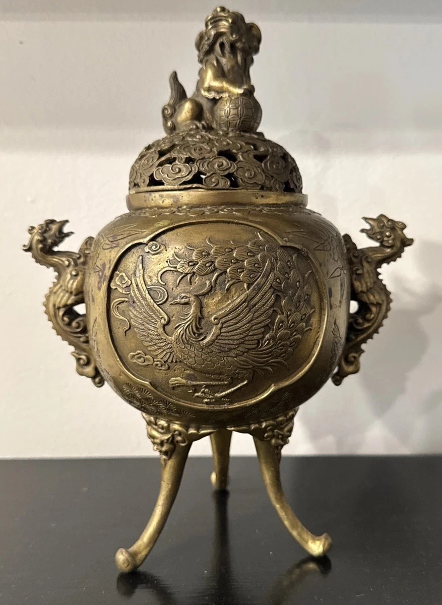 黄铜1850-1899 年中国香炉| eBay
