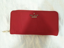 Kate Spade Red New York Wallet Large 3 pocket interior Zip Around closure Large