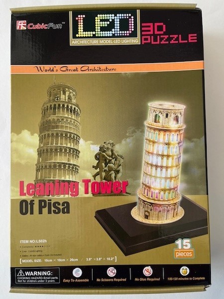 3D Puzzle Schiefer Turm Pisa Italien Mit Led Cubic Fun Leaning Tower Italy Light-image