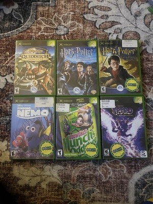 Lot Of 6  Xbox Games 5 CIB 1 No Manual: Harry Potter Set, Spyro, Nemo, Odd World
