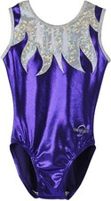 O3GL009 Obersee Girls Gymnastics Cheer Leotard One-Piece Activewear Purple CXS
