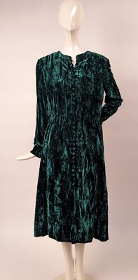 VINTAGE OSCAR DE LA RENTA CRUSHED GREEN VELVET DRESS PERFECT FOR THE  HOLIDAYS | eBay