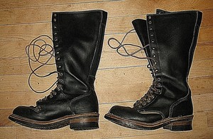 vintage black lace up boots