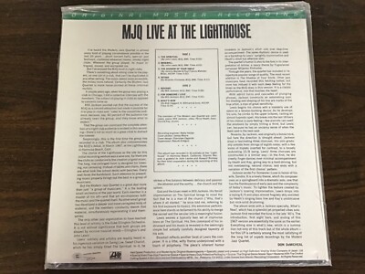 MJQ Live At The Lighthouse MFSL 1-090 LP Live At The Lighthouse