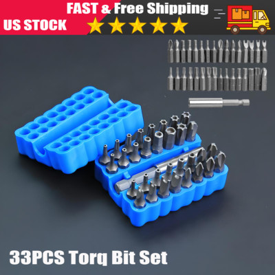 33 Tamper Proof Security Torq Hex Star Spanner Tri Wing Screwdriver Torx Bit Set