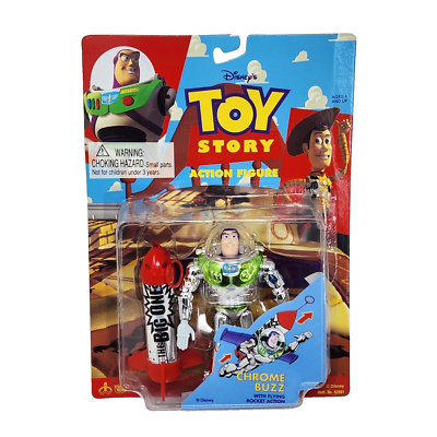 VINTAGE DISNEY THINKWAY TOY STORY CHROME BUZZ LIGHTYEAR ACTION