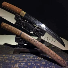 Handmade Sharp Tanto Japanese Samurai Sword T10 Steel Clay Tempered Choji Hamon