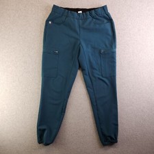Figs Pants Womens S Blue Cargo Joggers Mid Rise Comfy Nurse Vet Heathcare Work
