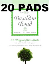 [ 20 PADS ] Basildon Bond Writing Pad Set 40 White Paper Sheets  178x137mm Guide