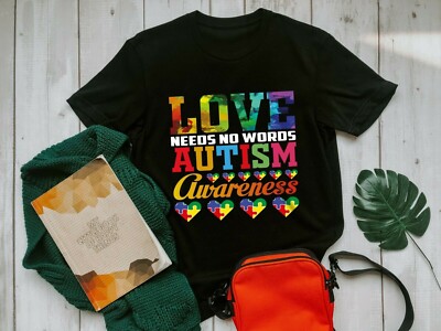 Love Needs No Words Autism Awareness Gift Heart Shirt