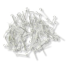 50 Kettelstifte Mit Kugel – Silber, 50x0,5 Mm, Nickelfrei
