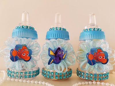Finding Dory Blue 12 Fillable Bottles Baby Shower Game Under The Sea Favors 