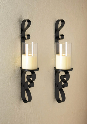 2 set Black iron Artisanal Sconce 