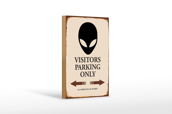 Holzschild Spruch 12X18Cm Visitors Parking Only All Others Deko Schild-image