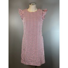 Eliza J Ruffle Sleeve Shift Dress in Pink/Black Gingham Size 4