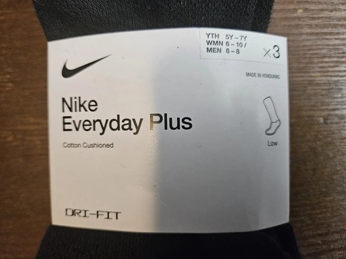$22 Nike Air Sportswear Everyday Plus Dri-Fit Low Cut Socks 3pk sz M 6-8 - Picture 6 of 7