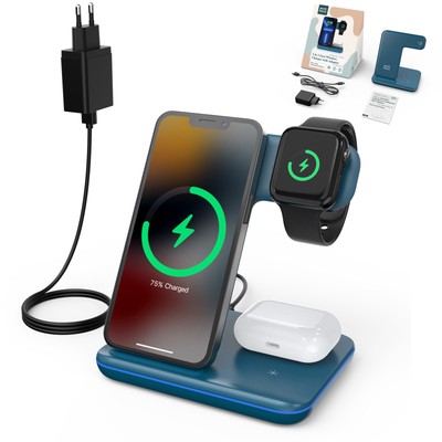 Wireless Ladegerät 15W Schnellladestation mit USB-Typ-C-Anschluss für Phone