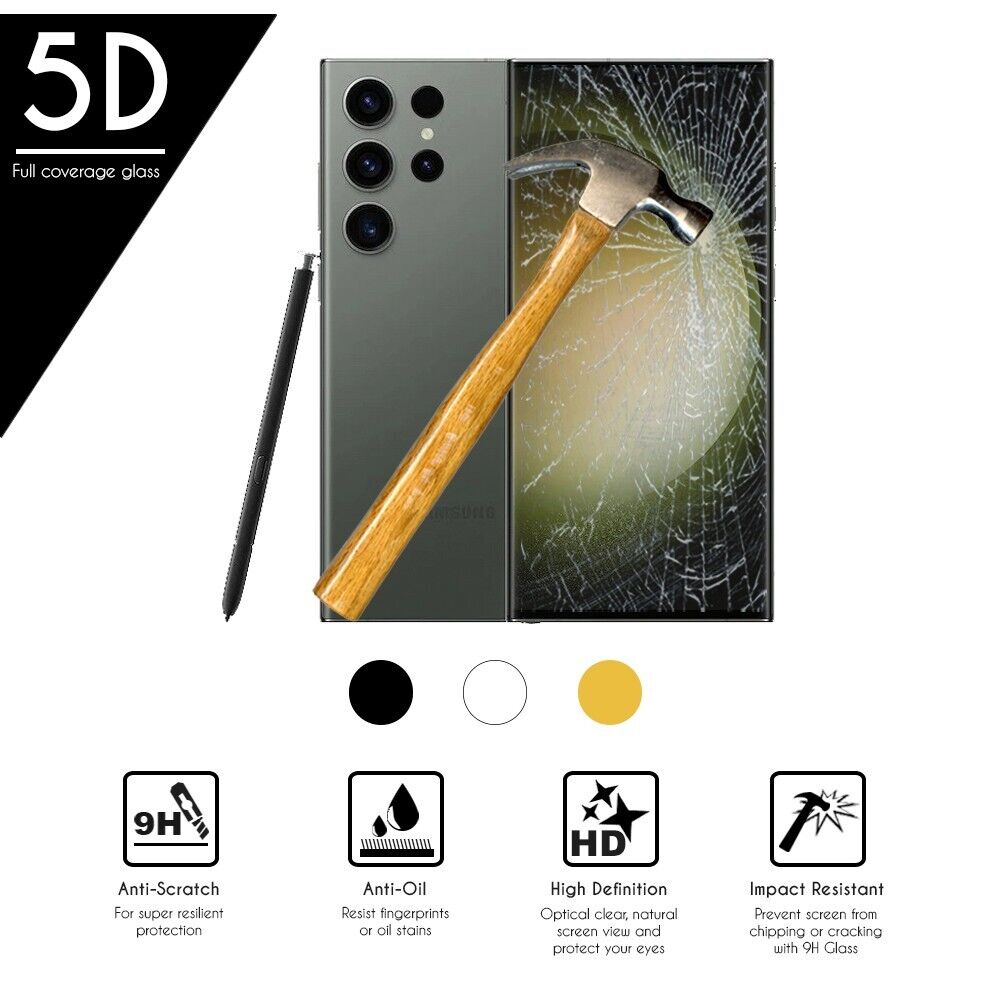 Protector de Cristal de Vidrio Templado completo 5D Samsung Galaxy S23 Ultra