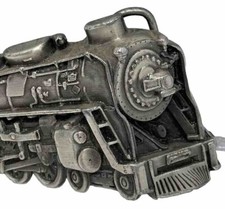 Bergamot Brass Works Train Locomotive Belt Buckle USA 70s