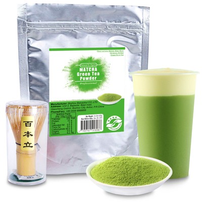 Sealed Bags Organic Green Tea Matcha Powder Size E Natural Bamboo Whisk Ebay