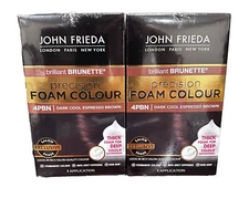 2-Pack John Frieda Precision Foam Colour 4PBN Dark Cool Espresso Brown