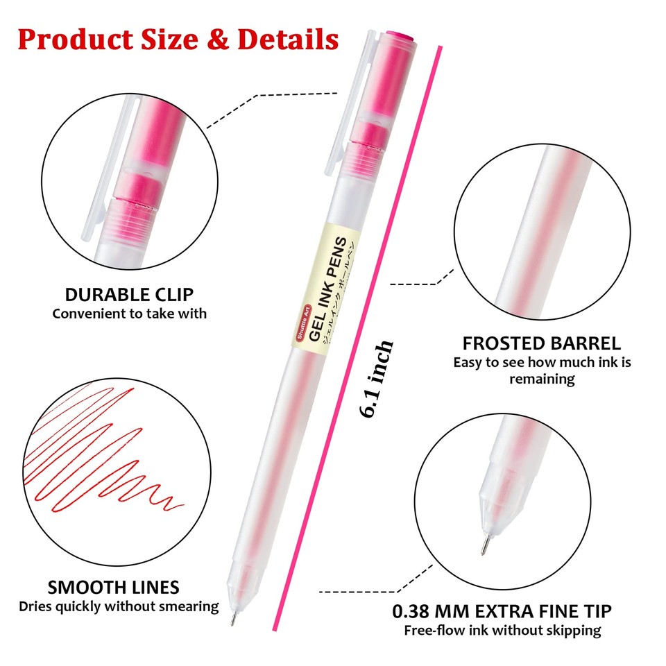 Gel Ink Ball Point Pens Shuttle Art 15 Colors Japanese Style Pens 0