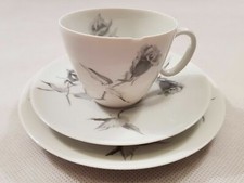Rosenthal Continental China Raymond Loewy Jet Rose Tableware Tea Cup Trio 1961