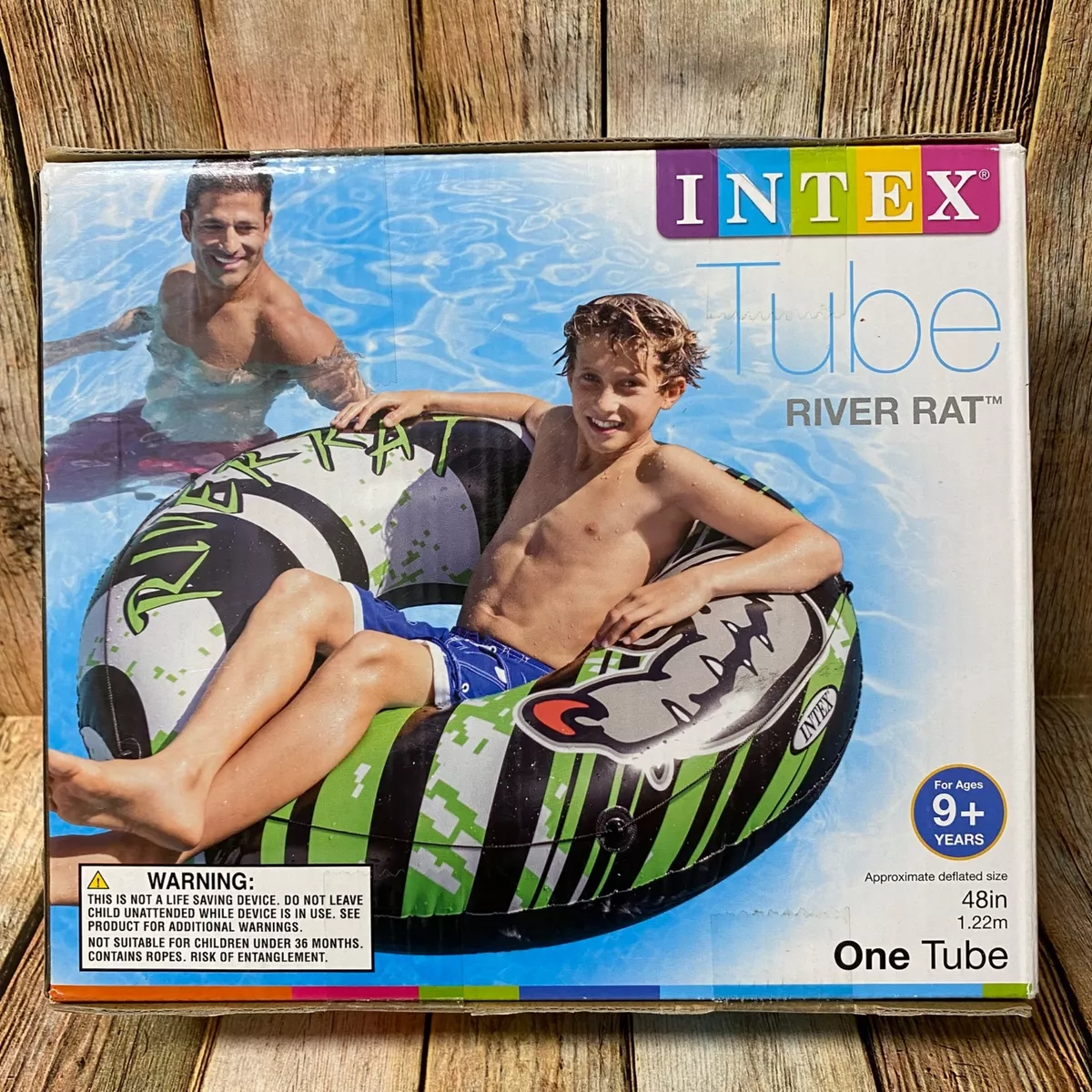 Intex River Rat Inflatable 48 Lake Floating Tube Green Sealed