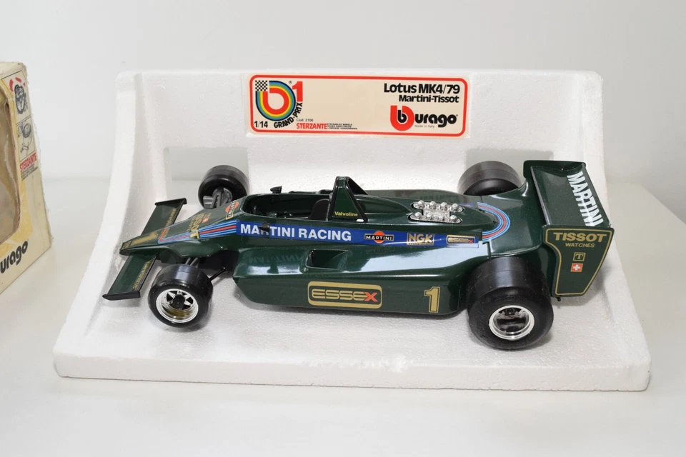 A61 1:14 BBURAGO BURAGO 2105 LOTUS MK4/79 FORMULA 1 RACING CAR MARTINI TISSOT MB - Immagine 2 di 4