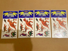   4  PACKS OF DINOSAUR TEMPORARY TATTOOS  NEW 