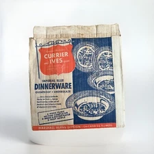 Rare Vintage Marshall-Burns Currier & Ives Four Piece Place Setting With Box