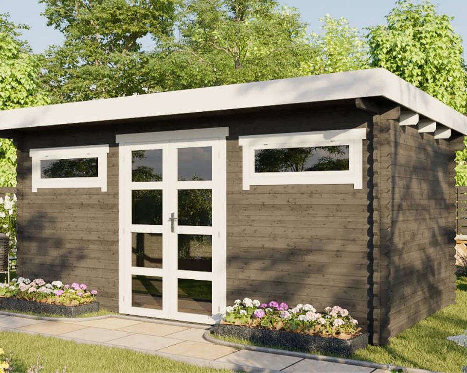 Gartenhaus Holzhaus Blockhaus Laube Gerätehaus 5x3m 28mm - Bild 2 von 4