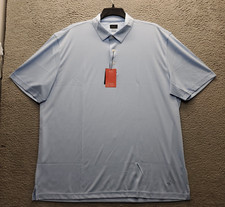 Greg Norman Play Dry ML 75 Polo Shirt Mens 2XL Blue Golf Performance Waffle Knit