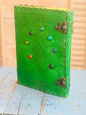 7X10'' Green Tree Leder Journal mit Stein 7