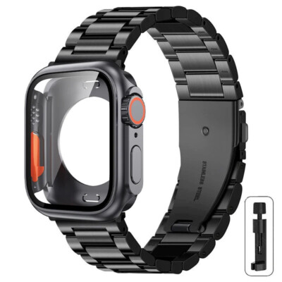 Stainless Steel Band +Case For Apple Watch iWatch 9 8 7 6 5 4 SE 41/40/44/45mm