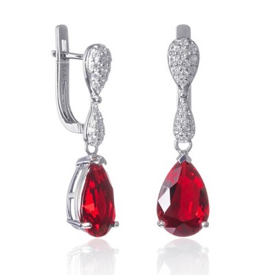 Ohrringe Sterlingsilber rot für Damen