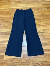 Quince Womens Wide Leg Pants Size 2 Navy Blue Stretch Rayon Bootcut Career