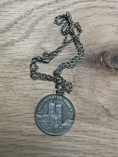 Vintage Westminster Abbey Roof Medal Pendant on a chain