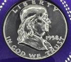 1958 Franklin Silver Half Dollar Proof 68 NGC PR68 PF68 Trader Bea Purple Core