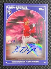 2023 Topps x Bob Ross: Bubba Thompson #33D Auto Prussian Blue /50 RC
