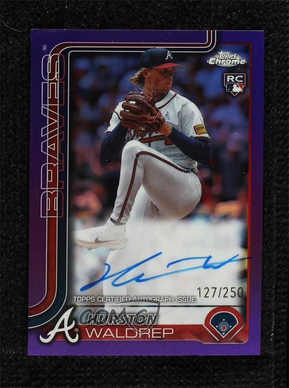 2025 Topps Chrome Rookie Purple Refractor /250 Hurston Waldrep #RA-HW Auto RC